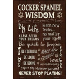 Cocker Spaniel Wisdom Metal Novelty Parking Sign 12" x 18" (LGP)