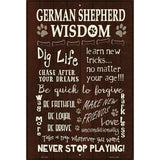 German Shepherd Wisdom Metal Novelty Parking Sign 12" x 18" (LGP)