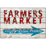 Farmers Market Locally Grown Produce Parking Sign Metal Novelty 12" x 18" (LGP)