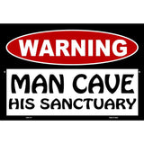 Man Cave His Sanctuary Metal Novelty Parking Sign 12" x 18" (LGP)