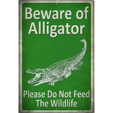 Beware of Alligators Dont Feed Novelty Parking Sign 12" x 18" (LGP)