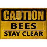 Caution Bees Stay Clear Metal Novelty Parking Sign 12" x 18" (LGP)