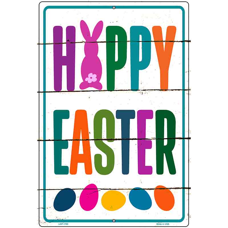 Happy Easter with Eggs Novelty Parking Sign 12" x 18" (LGP)