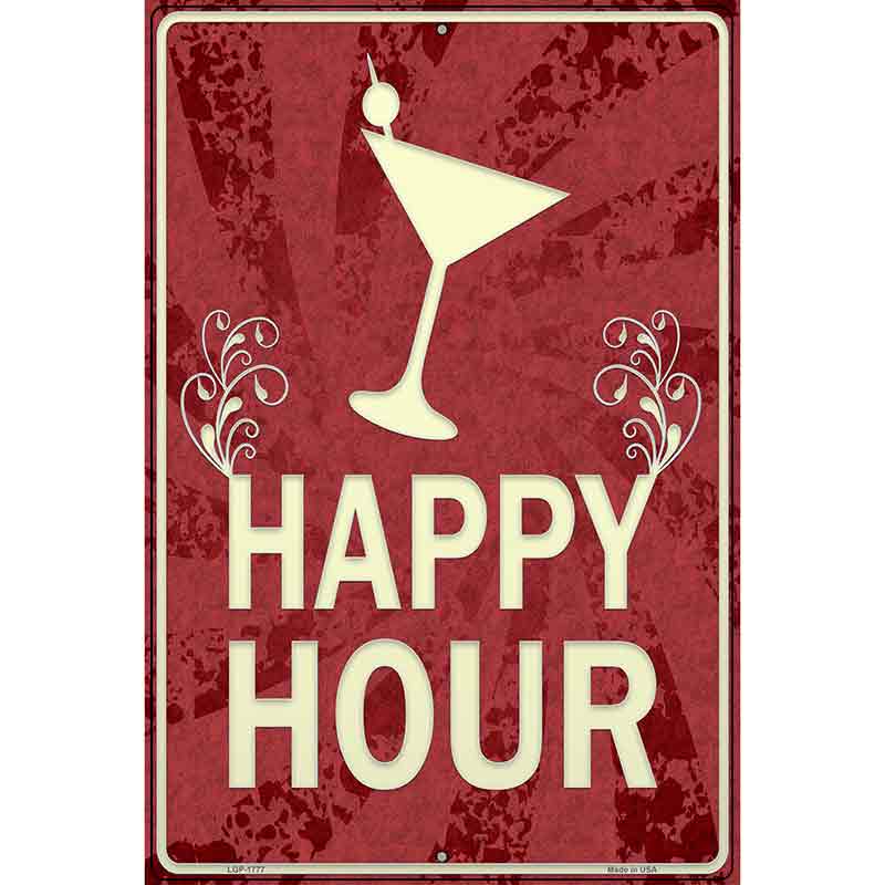 Happy Hour Novelty Parking Sign 12" x 18" (LGP)