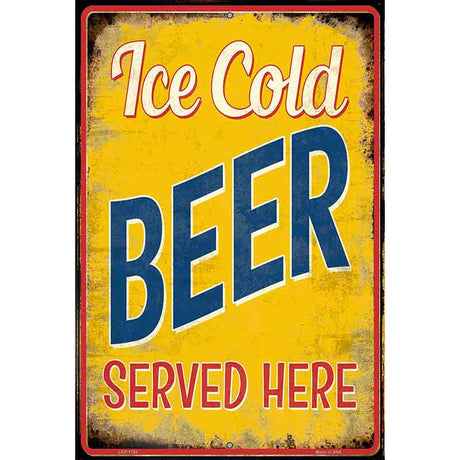 Ice Cold Beer Served Here Novelty Parking Sign 12" x 18" (LGP)