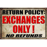 Return Policy Parking Sign 12" x 18" (LGP)