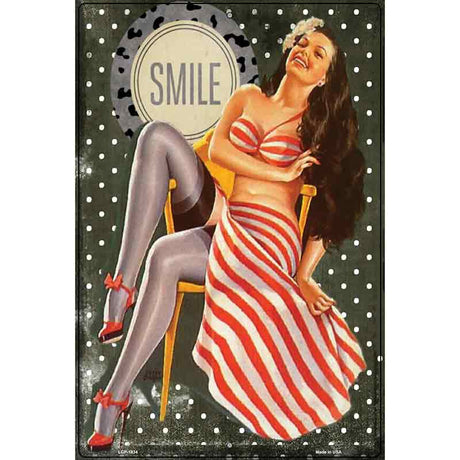 Girl On Chair Vintage Pinup Parking Sign 12" x 18" (LGP)