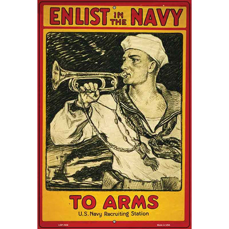 Enlist in the Navy Vintage Poster Parking Sign 12" x 18" (LGP)