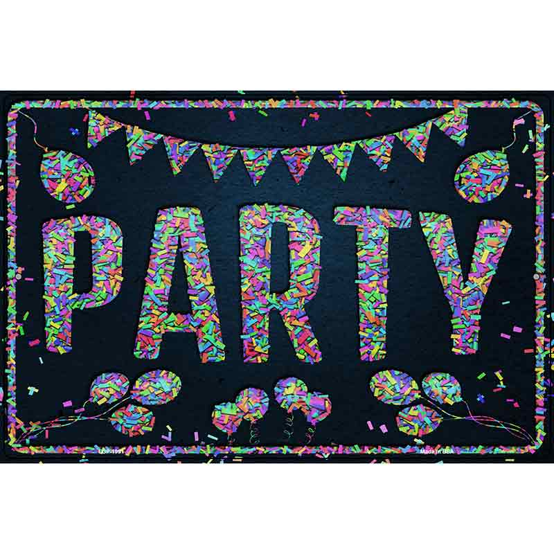 Party Confetti Novelty Metal Parking Sign 12" x 18" (LGP)