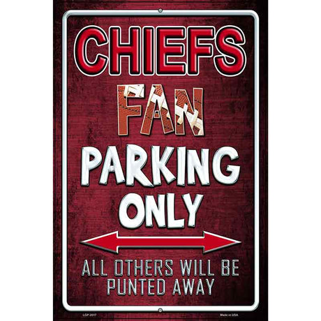 Chiefs Metal Novelty Parking Sign 12" x 18" (LGP)