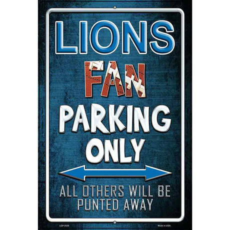 Lions Metal Novelty Parking Sign 12" x 18" (LGP)