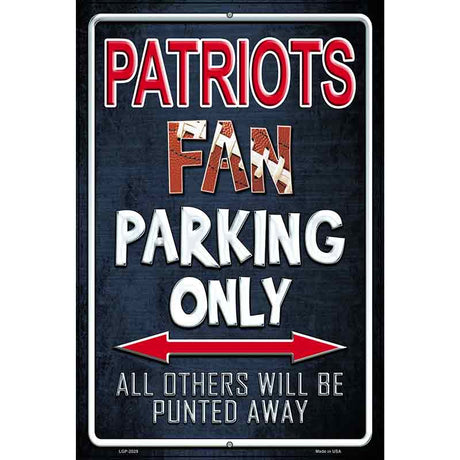 Patriots Metal Novelty Parking Sign 12" x 18" (LGP)