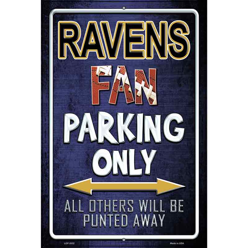 Ravens Metal Novelty Parking Sign 12" x 18" (LGP)