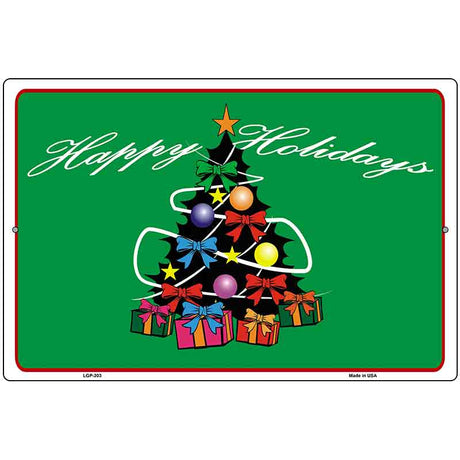 Happy Holidays Tree Metal Novelty Parking Sign 12" x 18" (LGP)