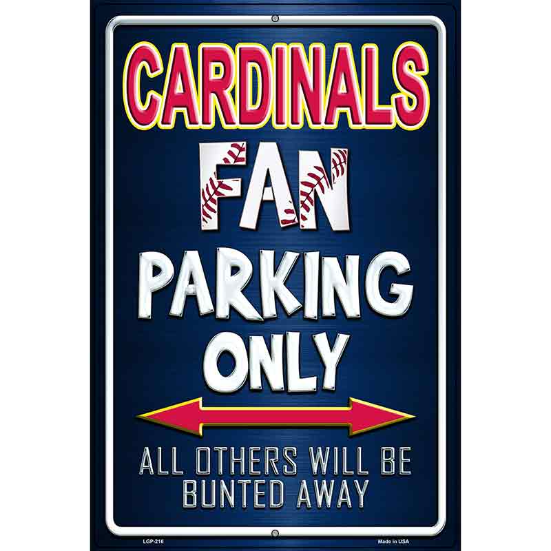 Cardinals Metal Novelty Parking Sign P-216 12" x 18" (LGP)