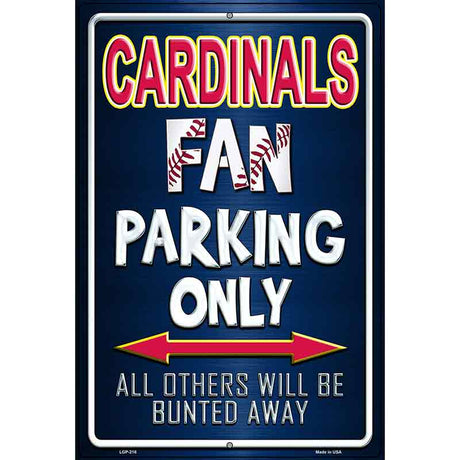 Cardinals Metal Novelty Parking Sign P-216 12" x 18" (LGP)