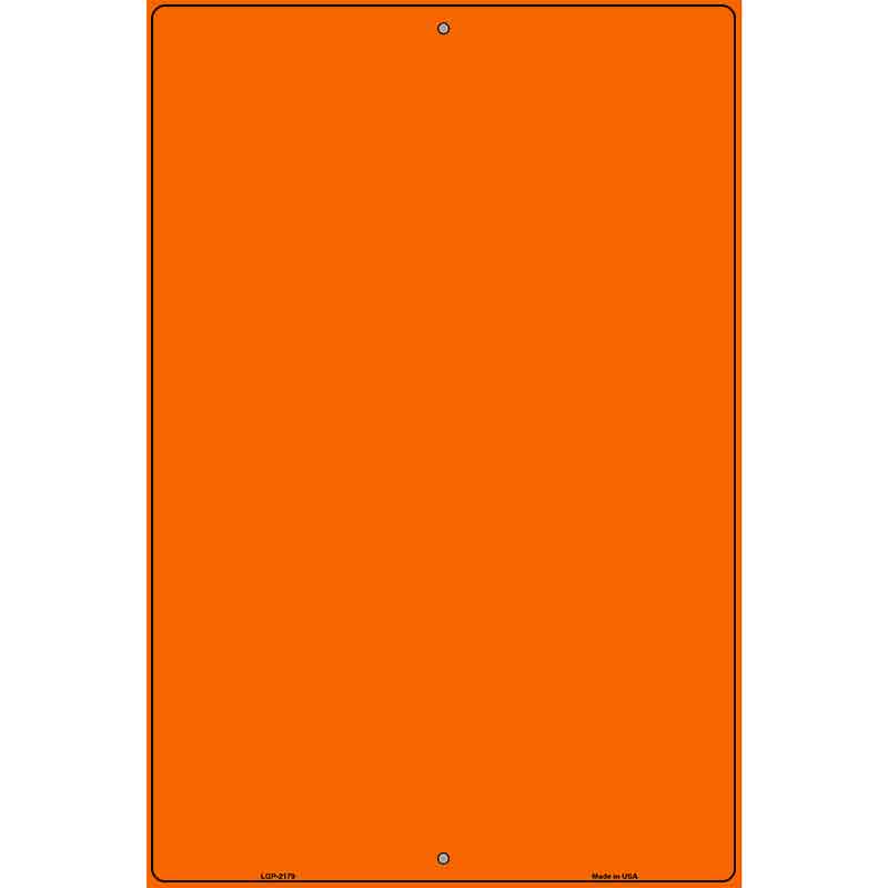 Solid Orange Metal Novelty Parking Sign 12" x 18" (LGP)