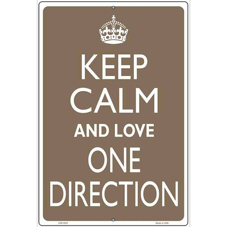 Keep Calm Love One Direction Metal Novelty Parking Sign 12" x 18" (LGP)