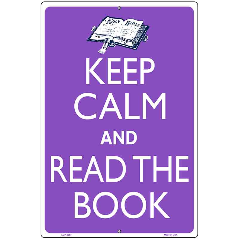 Keep Calm Read A Book Metal Novelty Parking Sign 12" x 18" (LGP)