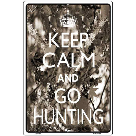 Keep Calm Go Hunting Metal Novelty Parking Sign P-2286 12" x 18" (LGP)