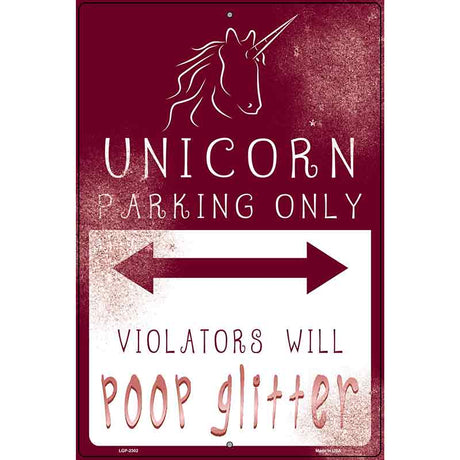 Unicorn Parking Pink Novelty Metal Parking Sign 12" x 18" (LGP)