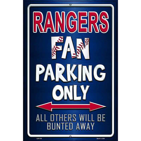 Rangers Metal Novelty Parking Sign P-230 12" x 18" (LGP)