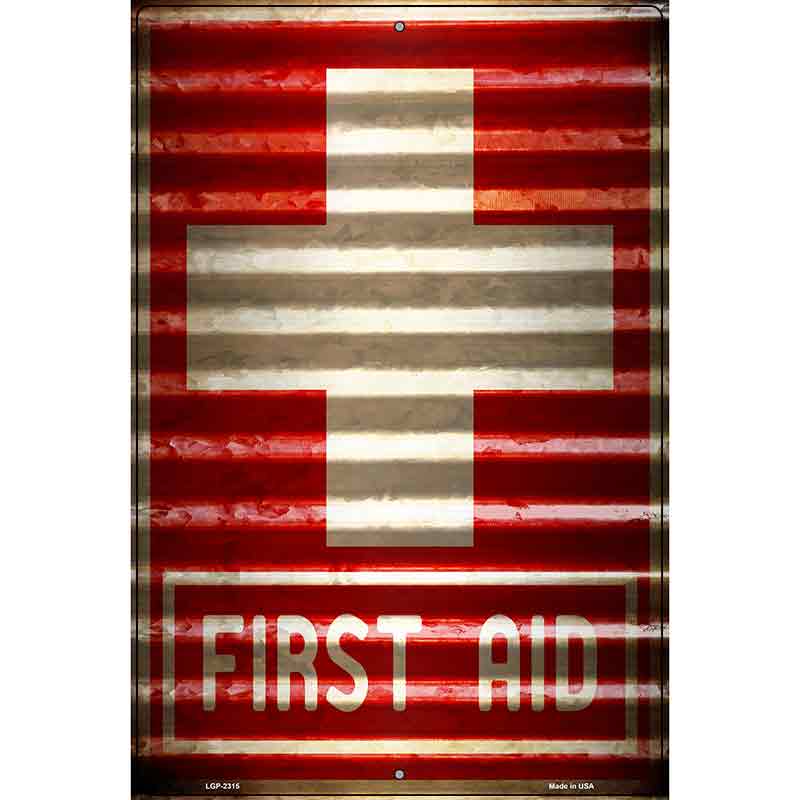 First Aid Novelty Parking Sign 12" x 18" (LGP)