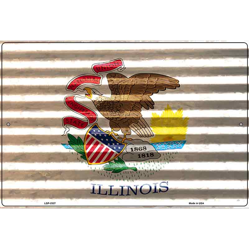 Illinois Flag Novelty Parking Sign 12" x 18" (LGP)