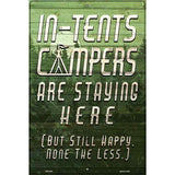 In Tents Campers Novelty Metal Parking Sign P-2423 12" x 18" (LGP)