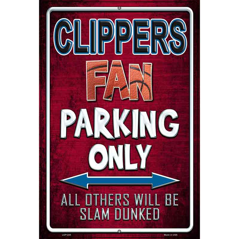 Clippers Metal Novelty Parking Sign 12" x 18" (LGP)