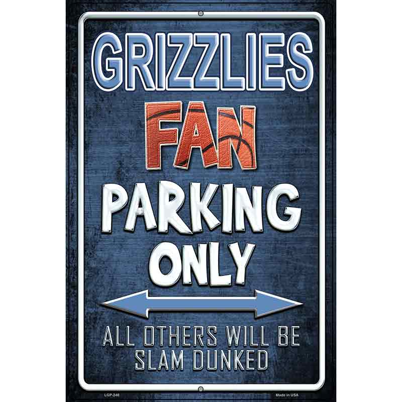 Grizzlies Metal Novelty Parking Sign 12" x 18" (LGP)