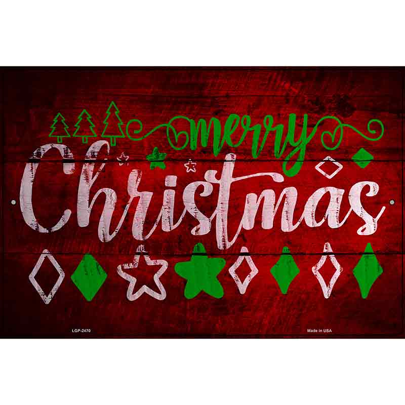 Merry Christmas Novelty Metal Parking Sign 12" x 18" (LGP)