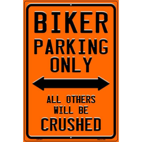 Biking Parking Only Novelty Metal Parking Sign 12" x 18" (LGP)