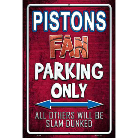 Pistons Metal Novelty Parking Sign 12" x 18" (LGP)