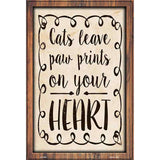 Paw Prints On Heart Novelty Metal Parking Sign 12" x 18" (LGP)