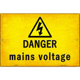 Danger Mains Voltage Novelty Metal Parking Sign 12" x 18" (LGP)