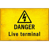 Danger Live Terminal Novelty Metal Parking Sign 12" x 18" (LGP)