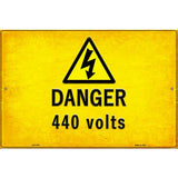 Danger 440 Volts Novelty Metal Parking Sign 12" x 18" (LGP)