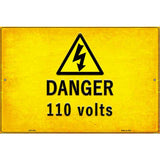 Danger 110 Volts Novelty Metal Parking Sign 12" x 18" (LGP)