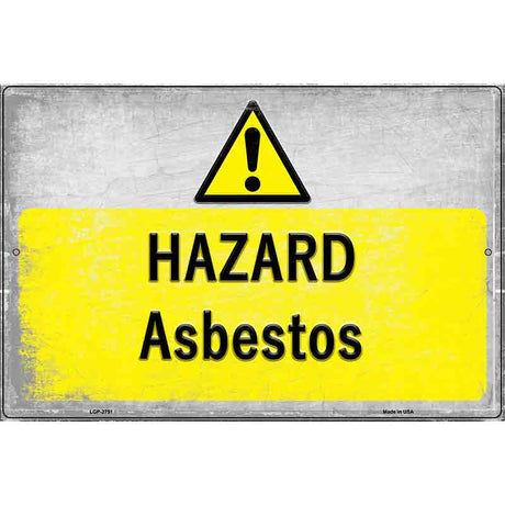 Hazard Asbestos Novelty Metal Parking Sign 12" x 18" (LGP)