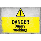 Danger Quarry Workings Novelty Metal Parking Sign 12" x 18" (LGP)