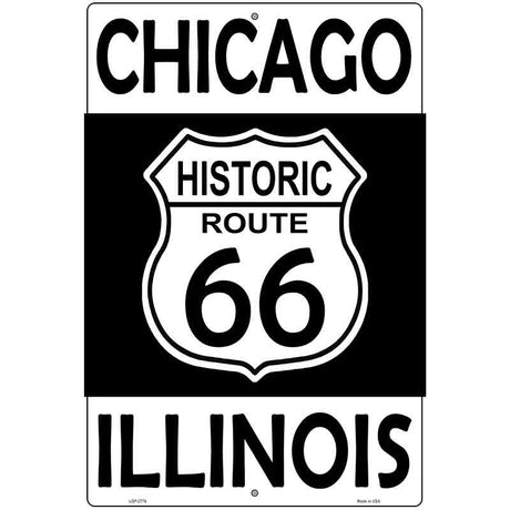 Chicago Illinois Historic Route 66 Novelty Metal Parking Sign 12" x 18" (LGP)