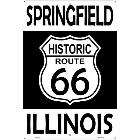 Springfield Illinois Historic Route 66 Novelty Metal Parking Sign 12" x 18" (LGP)