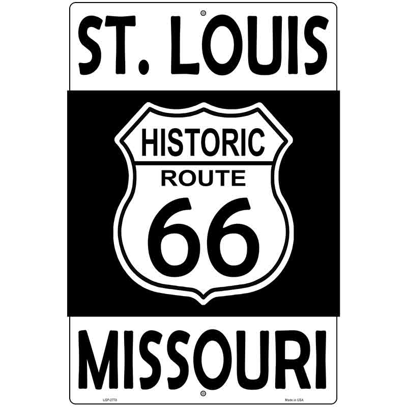 St Louis Missouri Historic Route 66 Novelty Metal Parking Sign 12" x 18" (LGP)