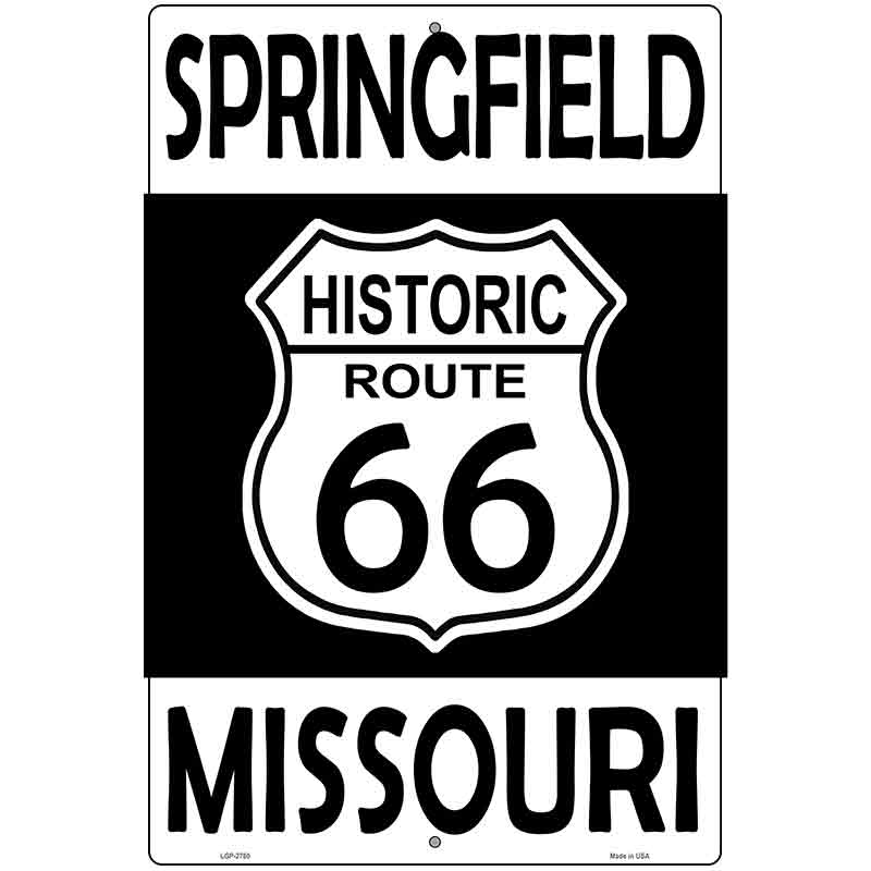 Springfield Missouri Historic Route 66 Novelty Metal Parking Sign 12" x 18" (LGP)