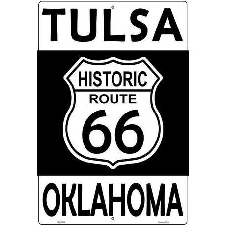 Tulsa Oklahoma Historic Route 66 Novelty Metal Parking Sign 12" x 18" (LGP)