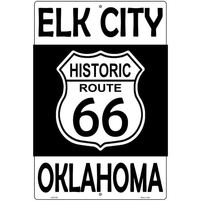 Elk City Oklahoma Historic Route 66 Novelty Metal Parking Sign 12" x 18" (LGP)