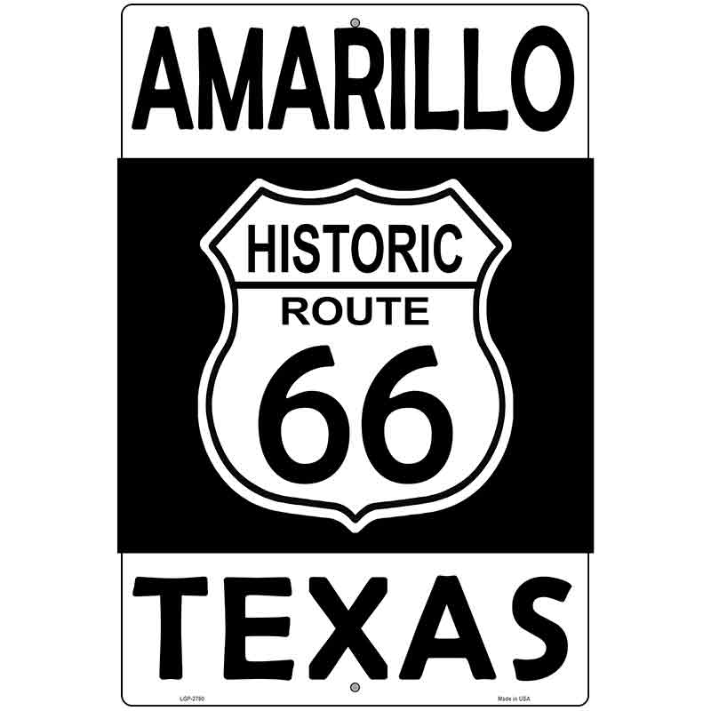 Amarillo Texas Historic Route 66 Novelty Metal Parking Sign 12" x 18" (LGP)