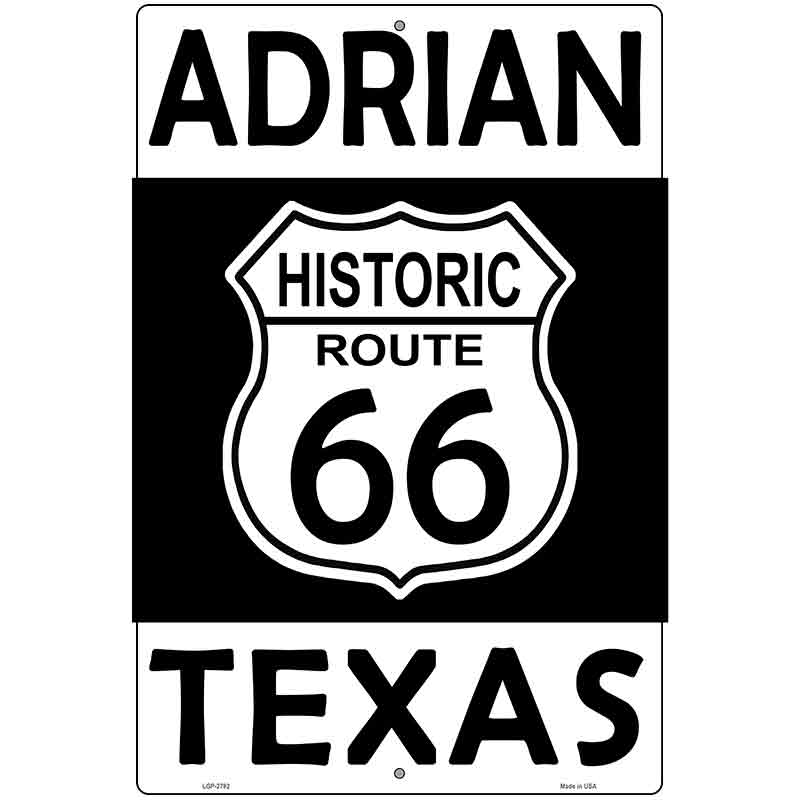 Adrian Texas Historic Route 66 Novelty Metal Parking Sign 12" x 18" (LGP)