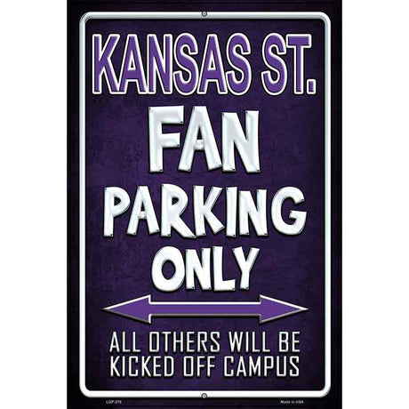 Kansas State Metal Novelty Parking Sign 12" x 18" (LGP)